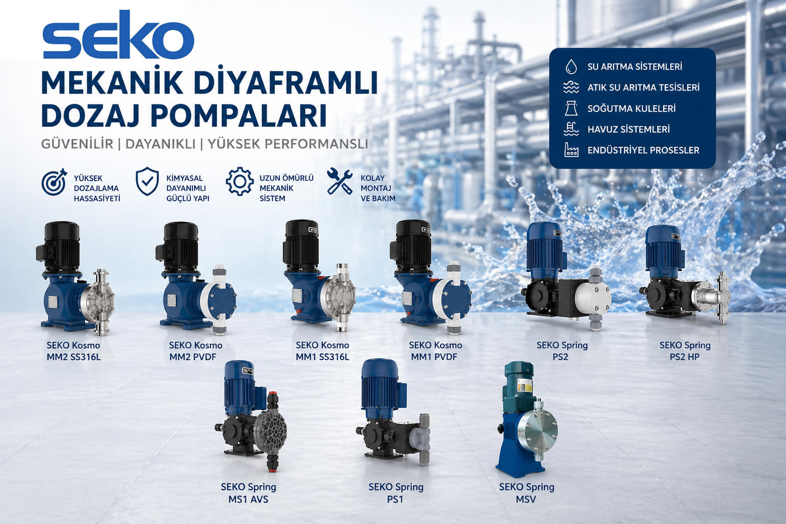 SEKO Mekanik Diyaframlı Dozaj Pompaları