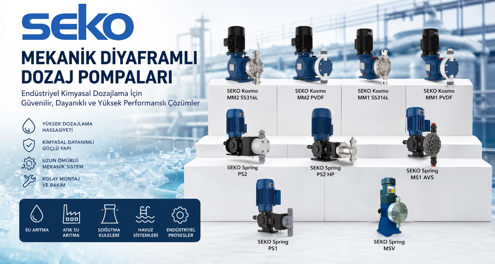 SEKO Mekanik Diyaframlı Dozaj Pompası